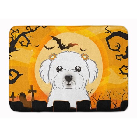 Carolines Treasures Halloween Maltese Machine Washable Memory Foam Mat BB1766RUG
